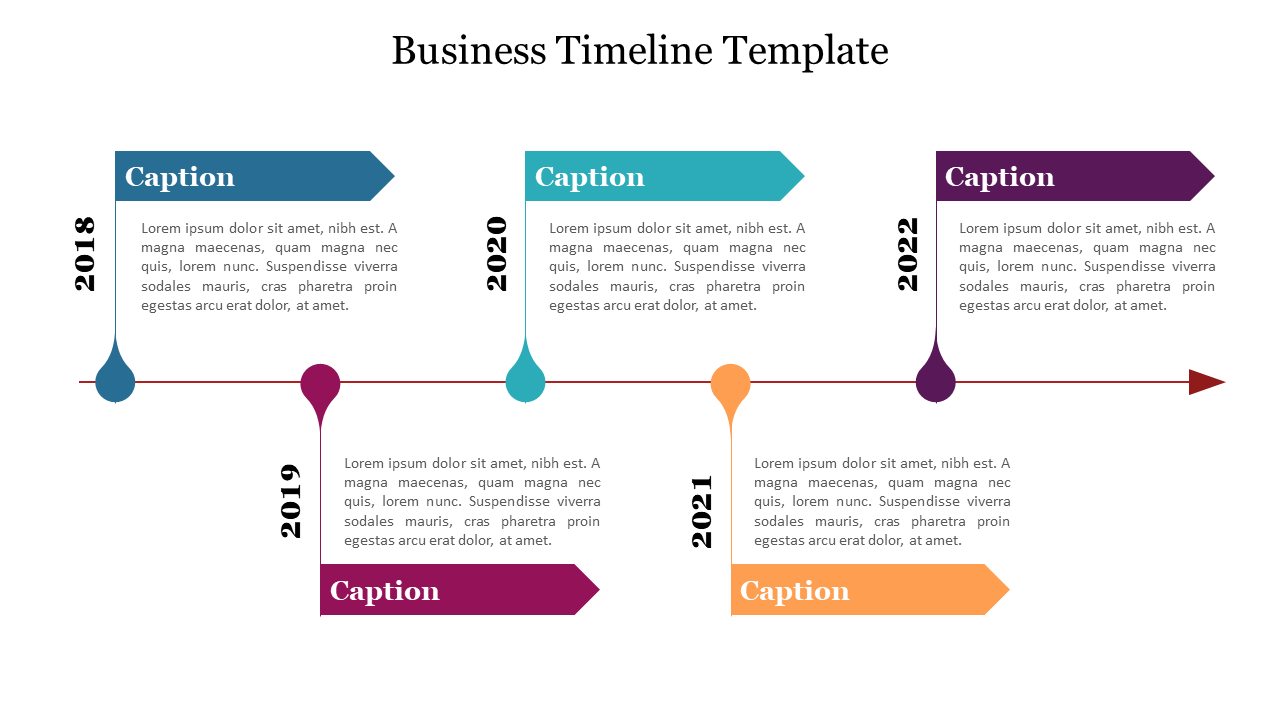 Creative Business Timeline Template With Five Nodes